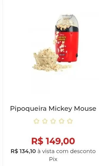Pipoqueira Mickey Mouse