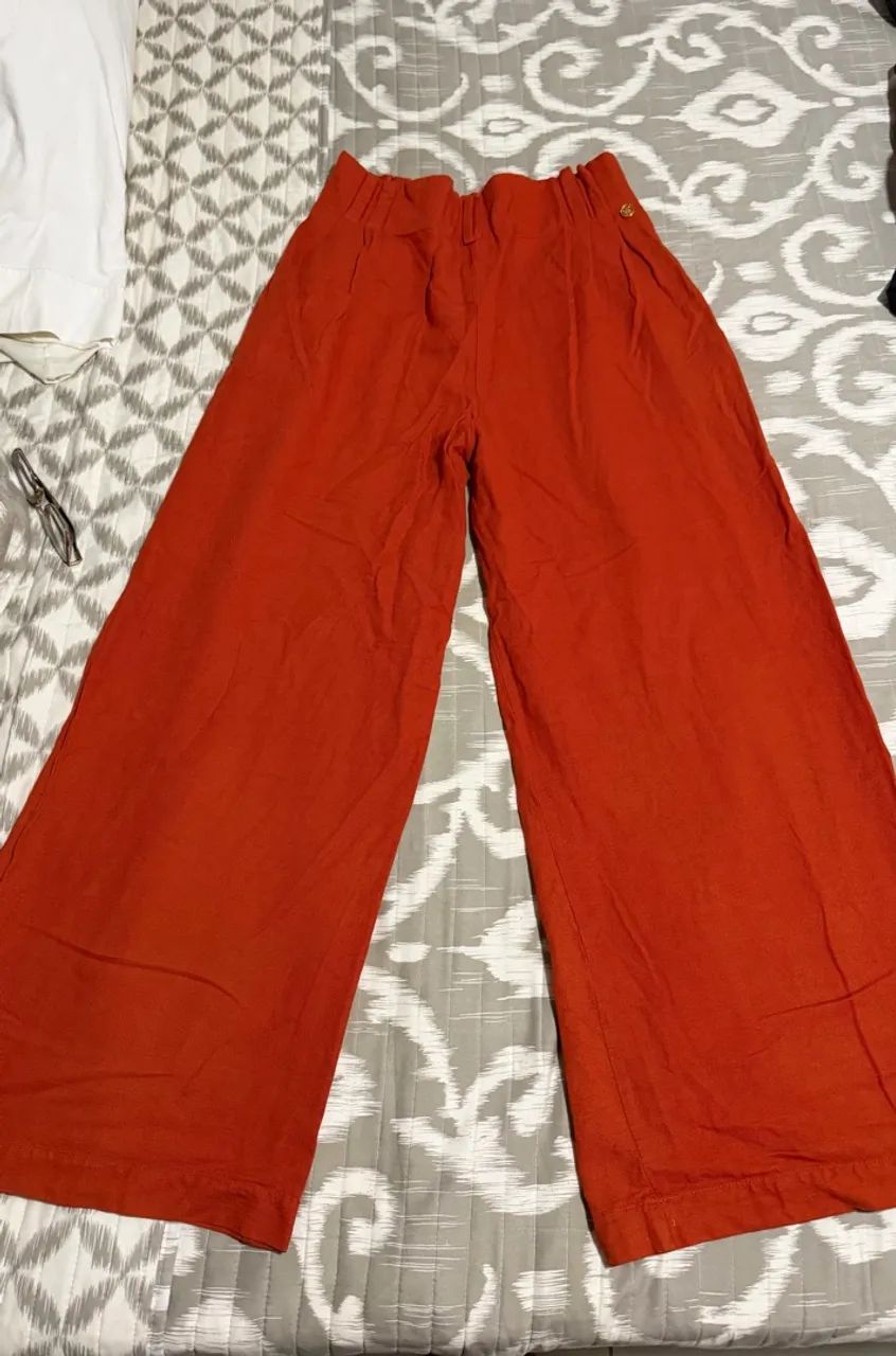 Calça pantalona linho M - Foto 2