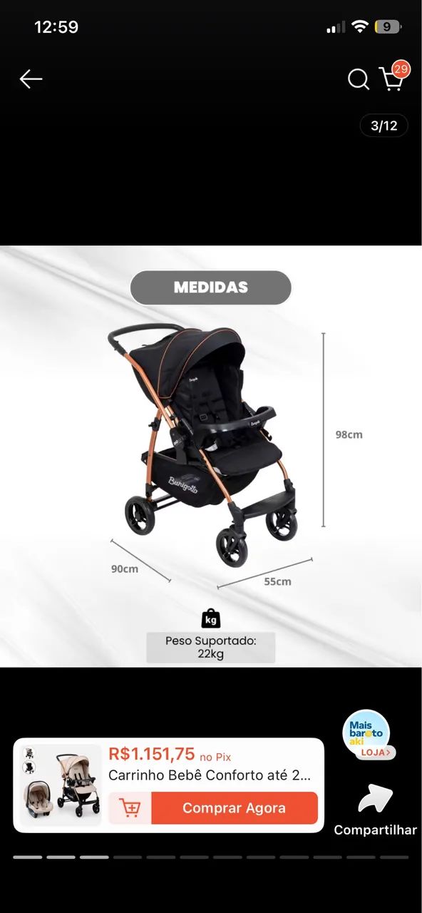 Carrinho de bebê  - Foto 2