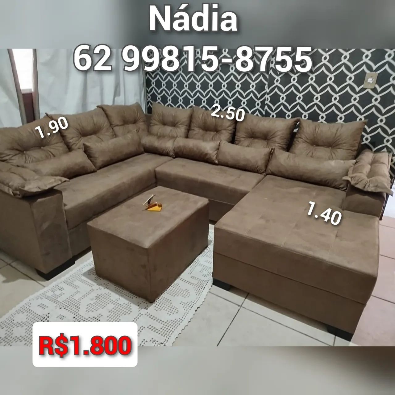 SOFÁ DE CANTO COM ACESSÓRIOS ___123