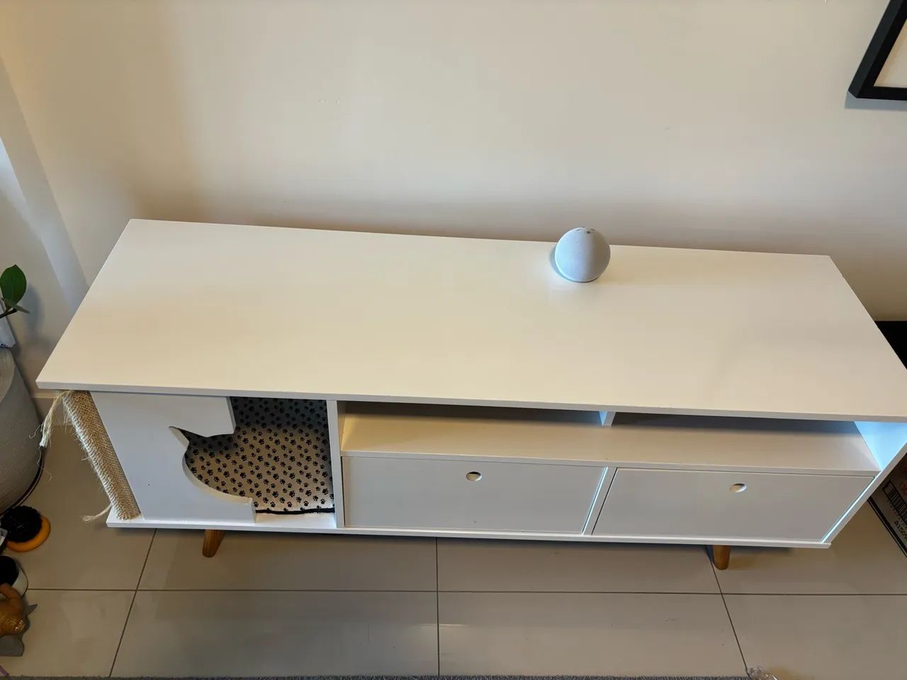 Rack branco com espaço para gatos - Foto 3