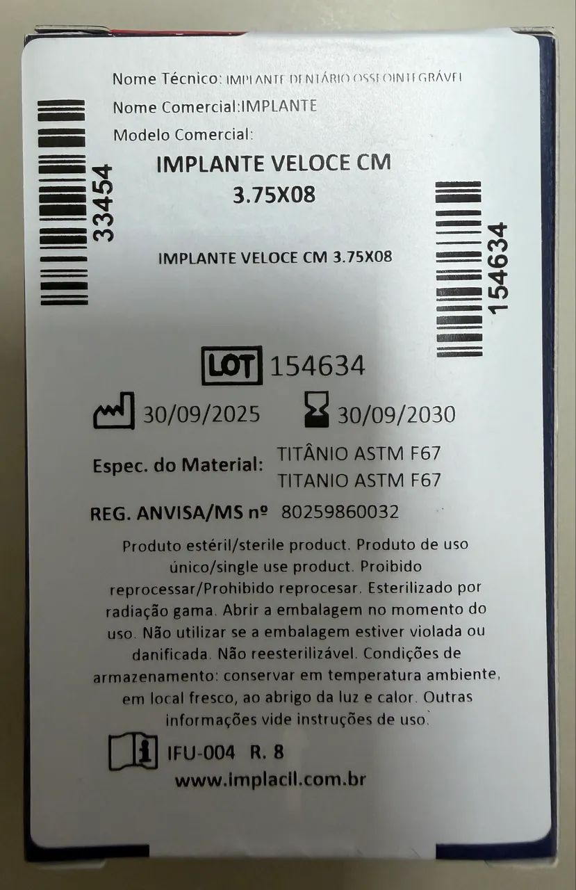 Implante cone morse Implacil Osstem Veloce 3.75x08 - Foto 2