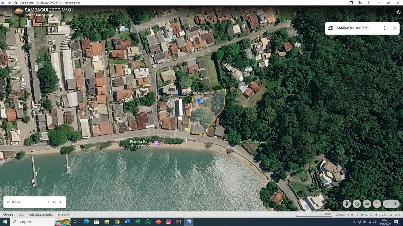 Imóvel para venda possui 2000 metros quadrados em Sambaqui - Florianópolis - SC