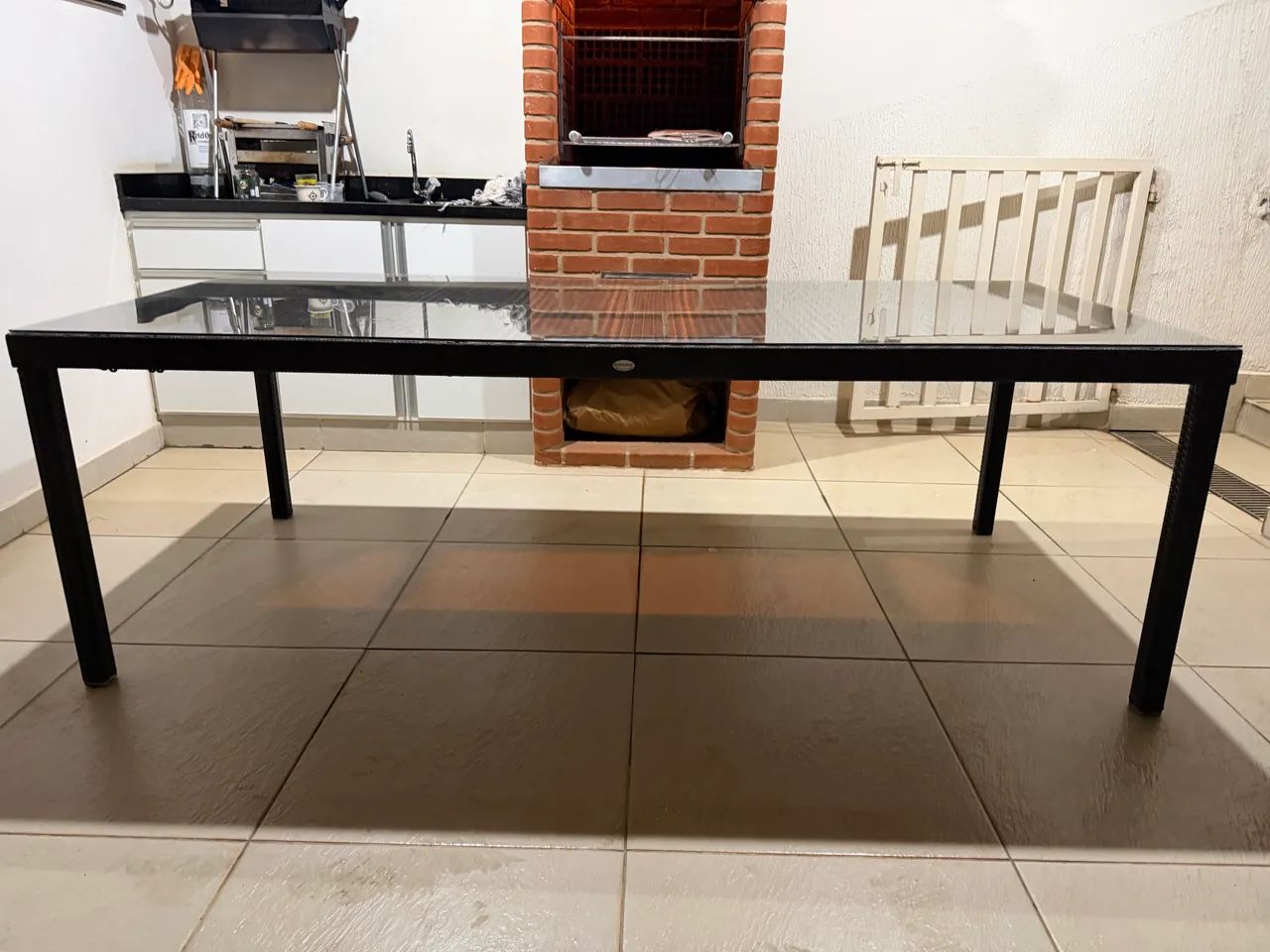 Mesa Riverside Wicker Line 2,20 x 1,00 m com 8 cadeiras
