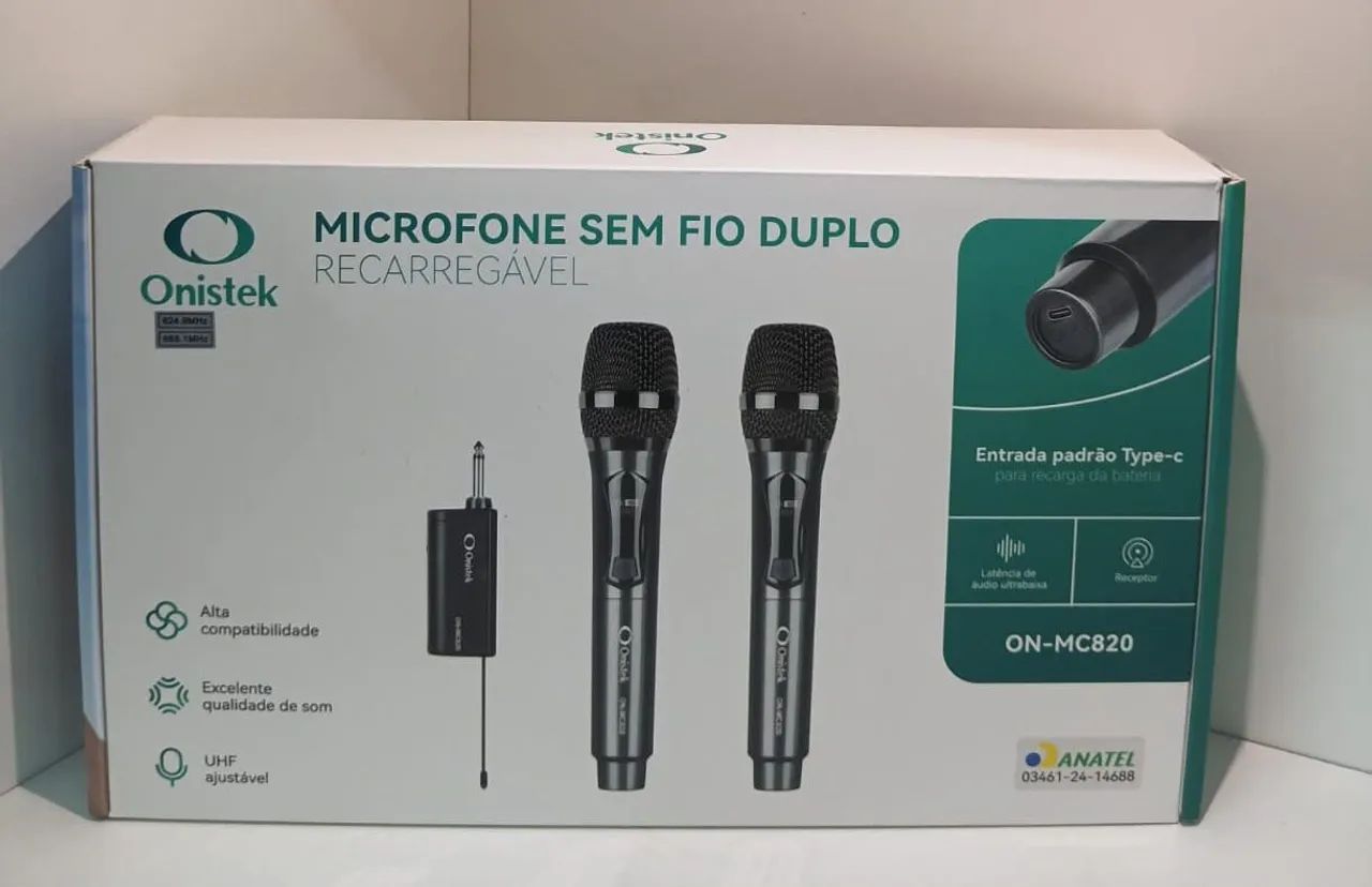 Microfone sem fio duplo 