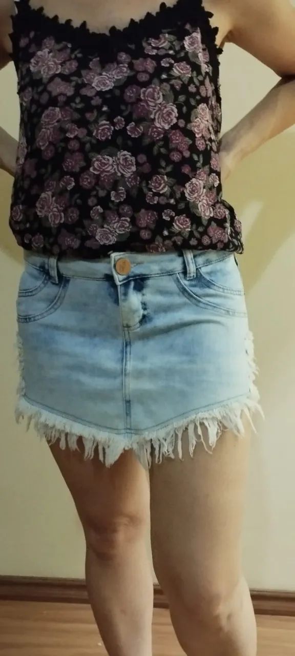 Mini saia jeans 40