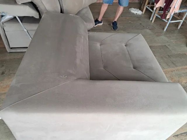 Sofa retratil 4 lugares móveis casa verde pouco usado - Foto 4