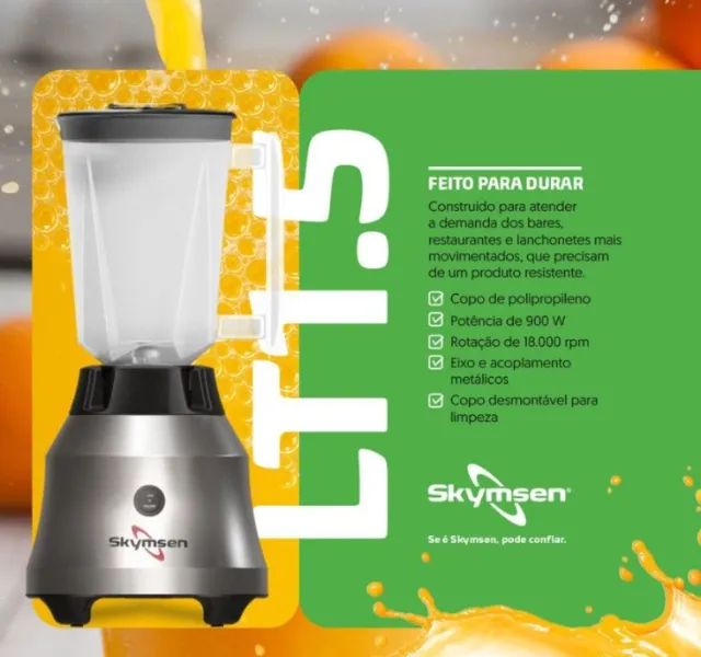 Liquidificador Inox Copo de Plástico, Alta Rotação 1,5L - 900W 220V - Foto 2