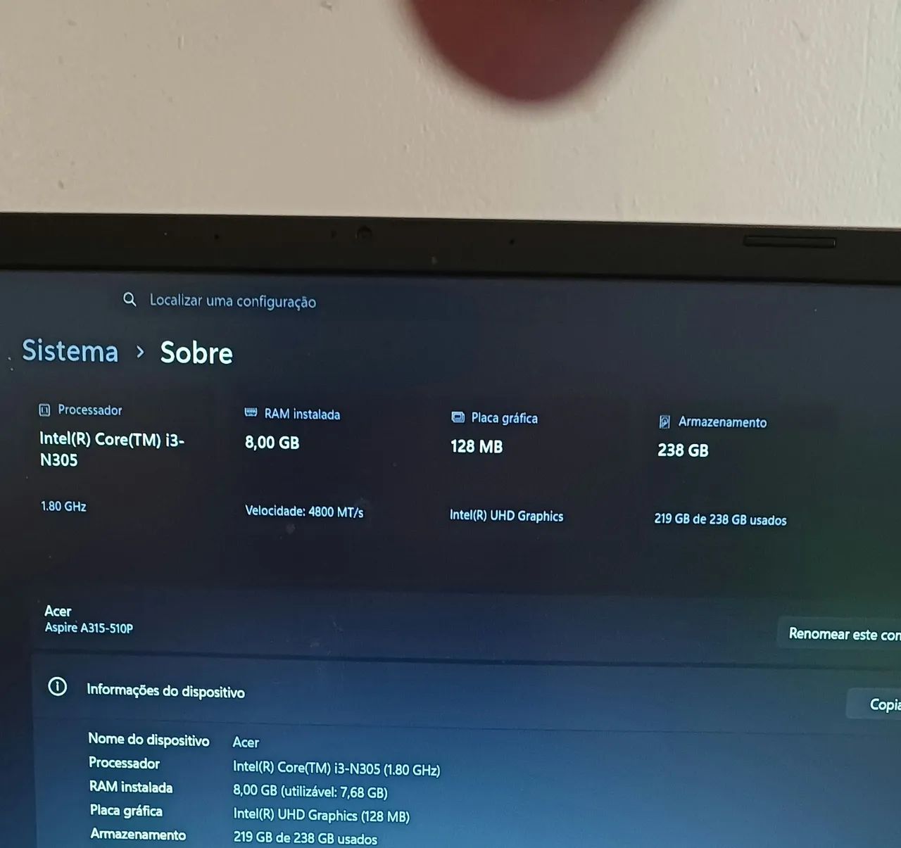 Notebook Acer CORE i3 DDR5 - Foto 4