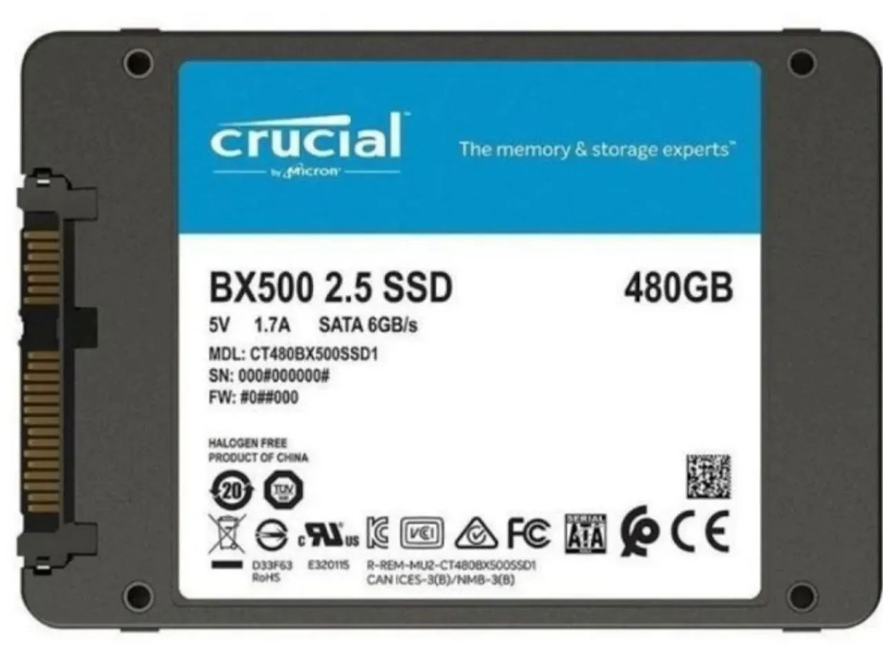 SSD SATA 480GB CRUCIAL