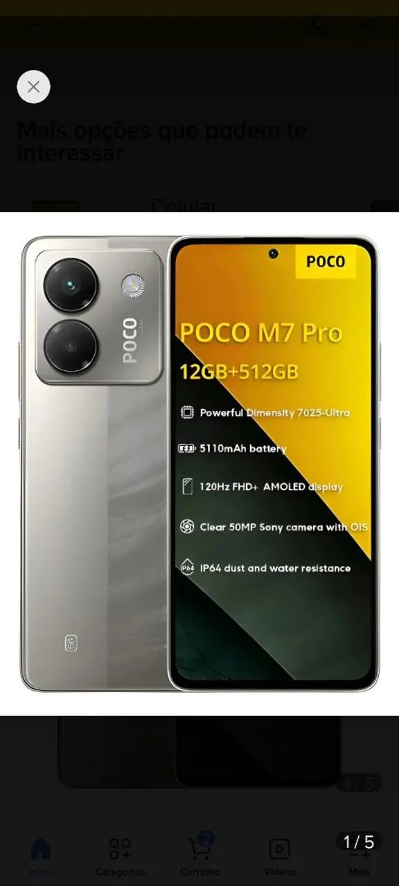 Celular poco M7 pro 5g