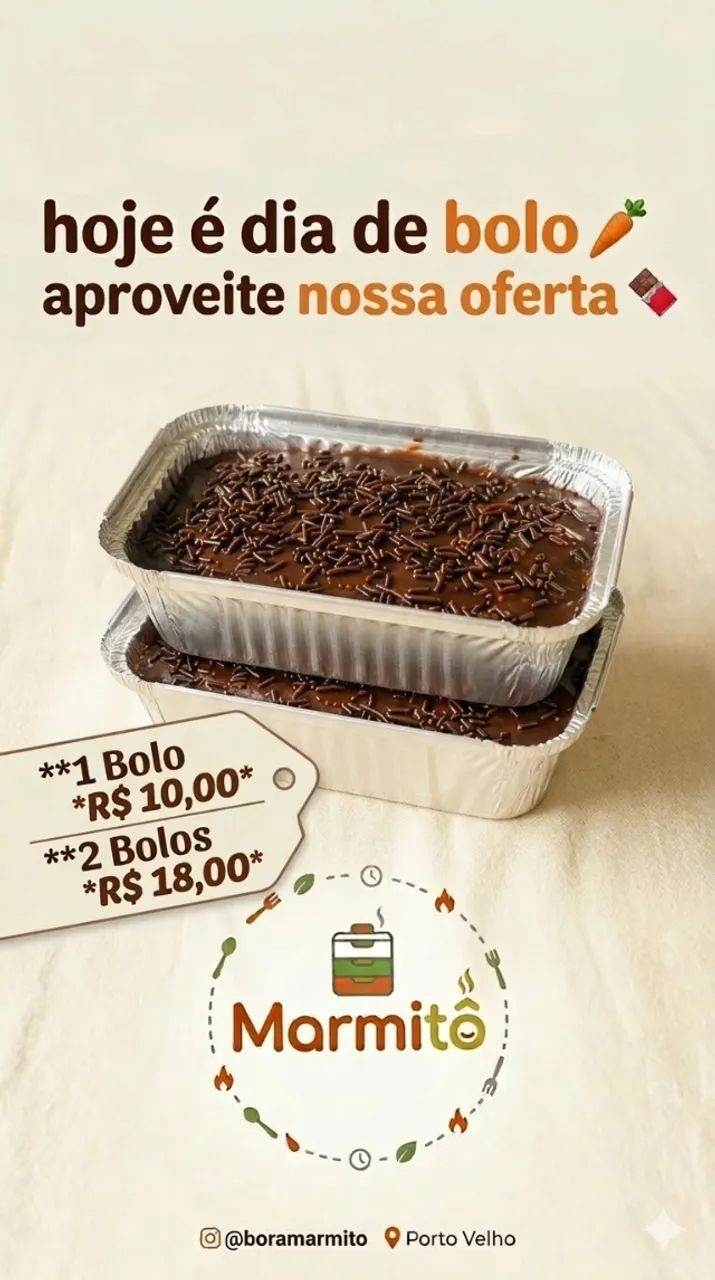 Bolo de cenoura com cobertura de chocolate ?