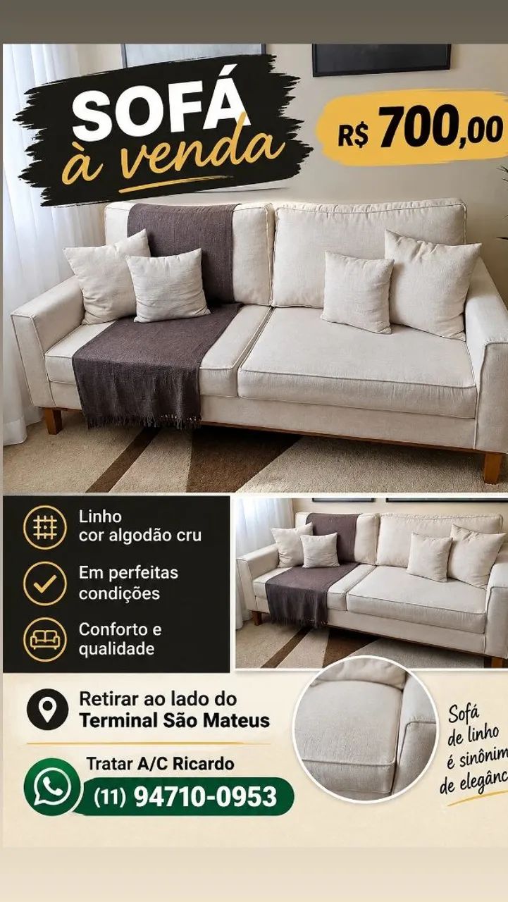 Sofa de Linho . - Foto 5