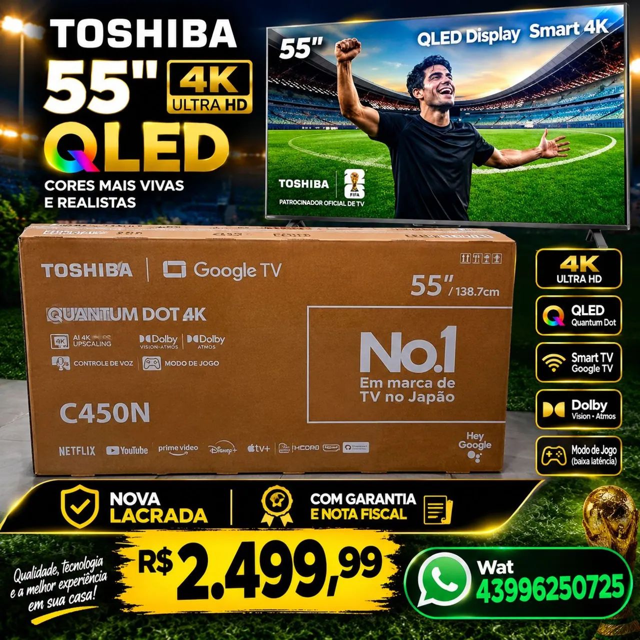 Tv 55 4k nova lacrada com garantia e nota fiscal 