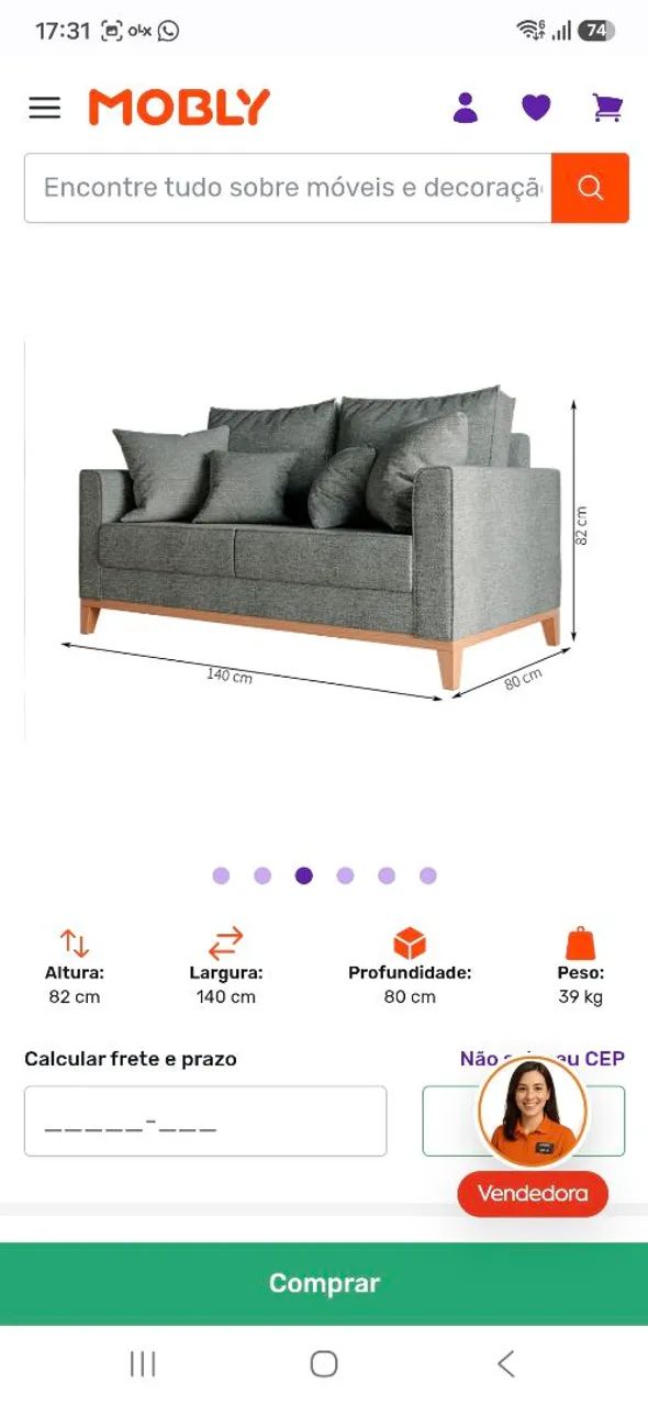 Sofa mobly 2 lugares  - Foto 5