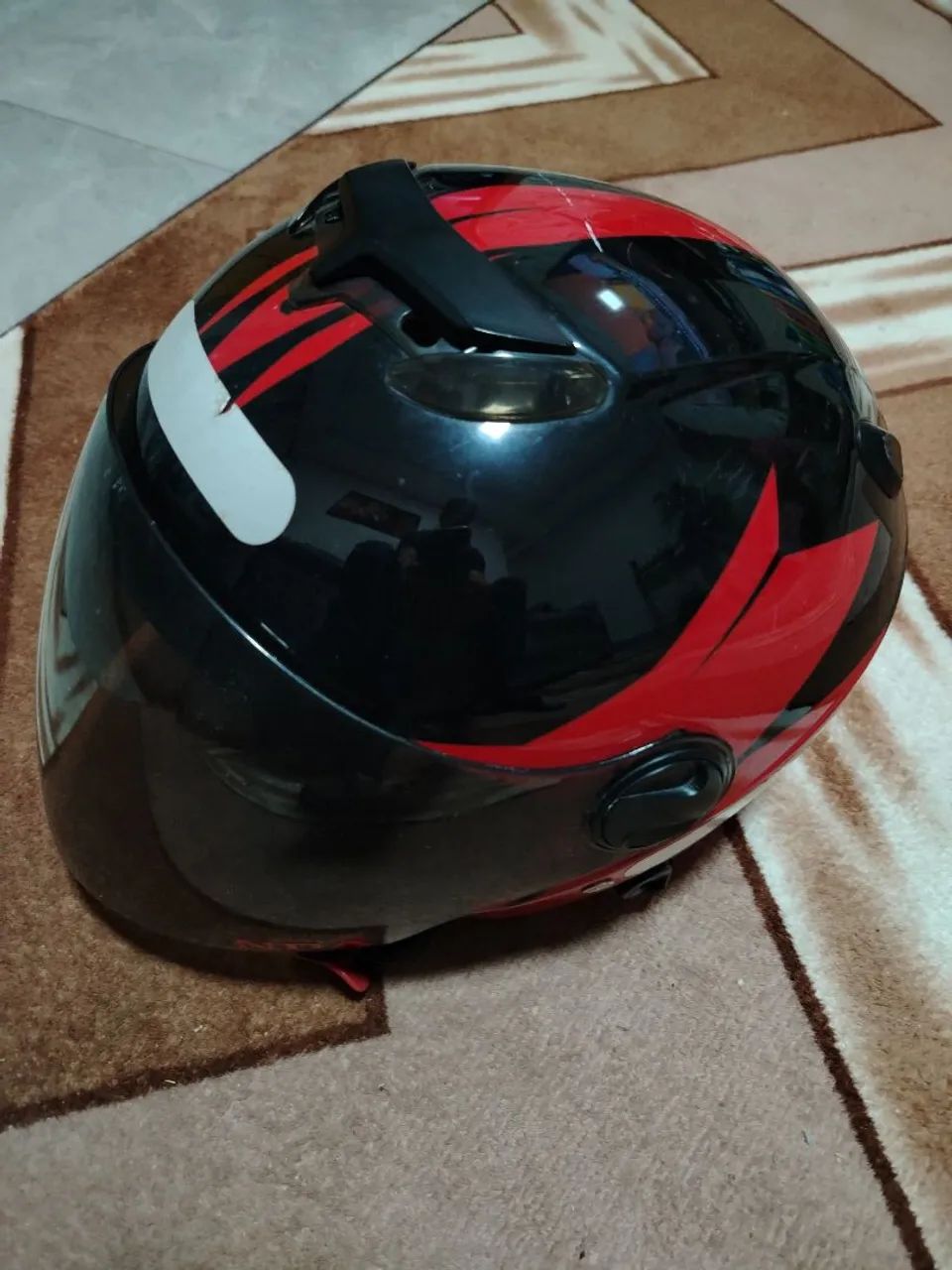 Capacete aberto com dupla viseira seminovo - Foto 3
