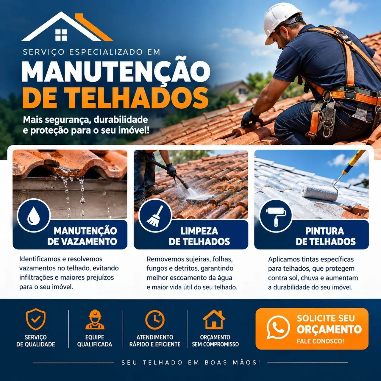 Retiro vazamentos e impermeabilizo telhas 
