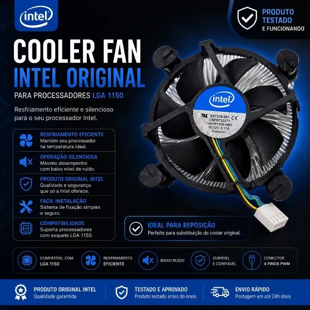 Esse é o cooler original (box) da Intel, compatível com processadores LGA 1150