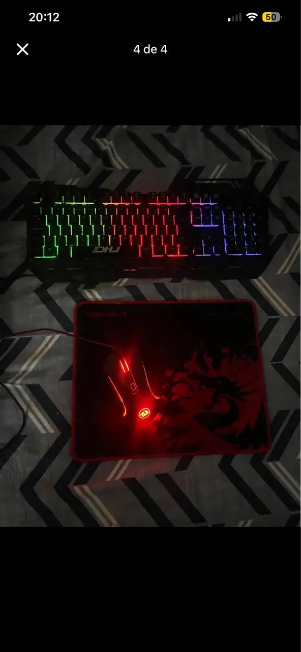 Mouse com mouse pad e teclado gamer!!