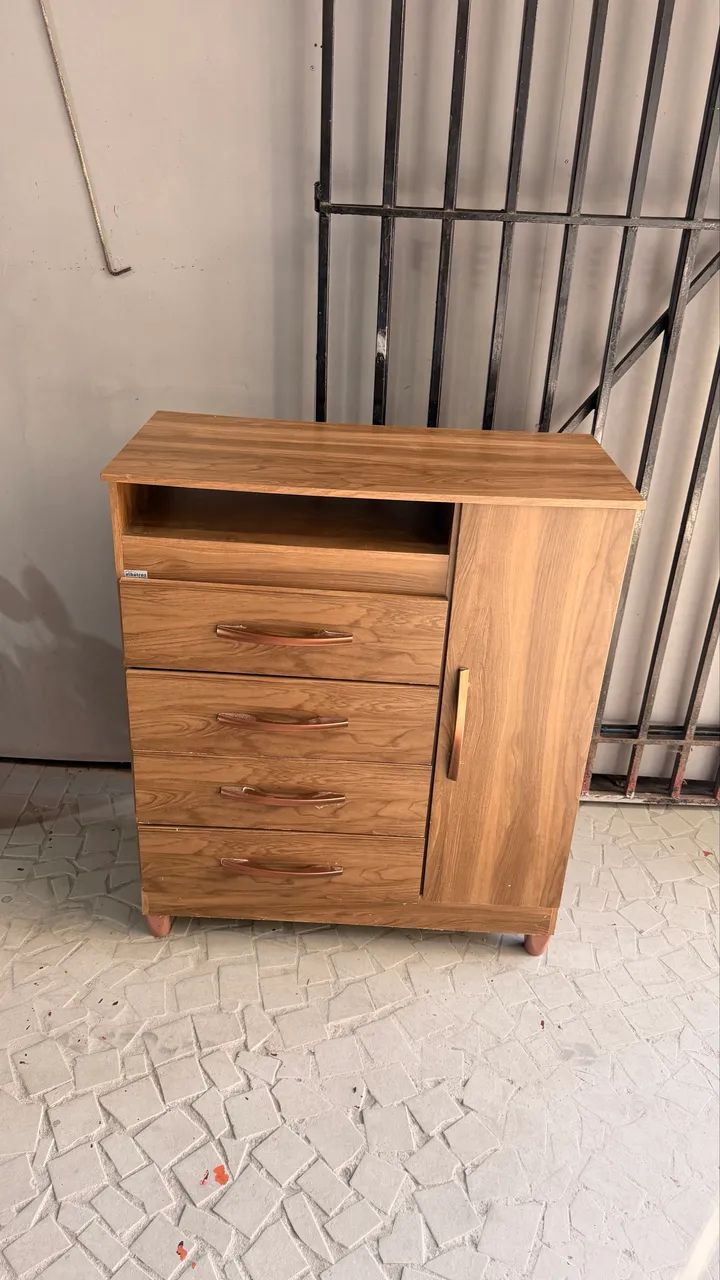 Cômoda 4 gavetas com sapateira MDF - Foto 3