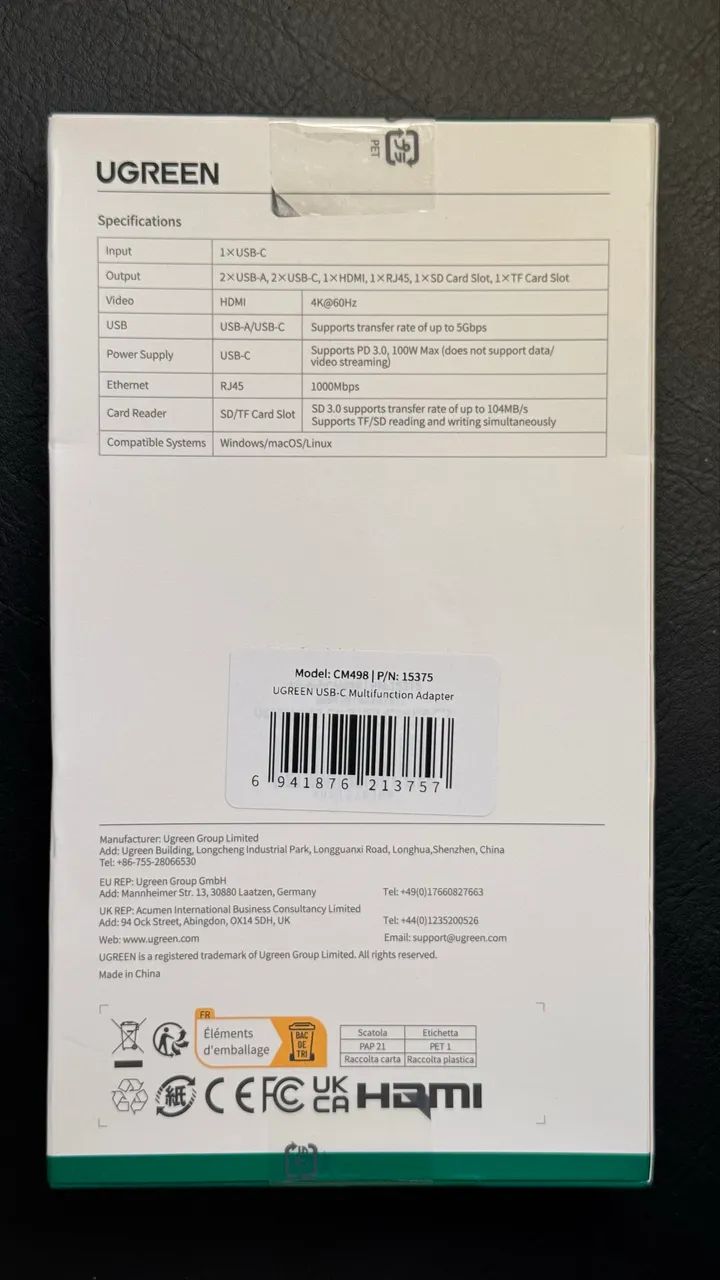 HUB Ugreen 9 em 1 - RJ45, HDMI, 2xUSB-C, 2xUSB-A, 1 SD Card e 1 TF Card - Foto 4