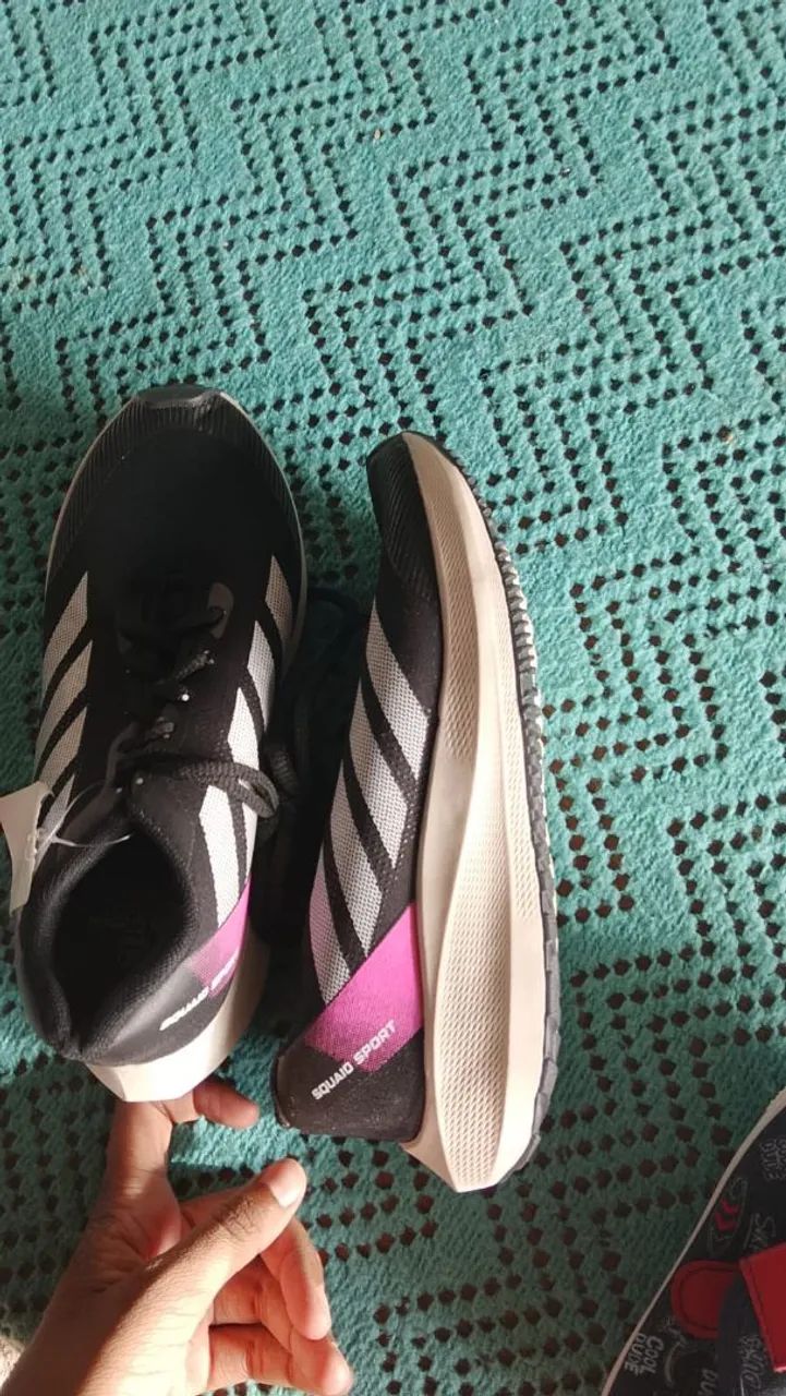 Tênis feminino branco rosa e preto 