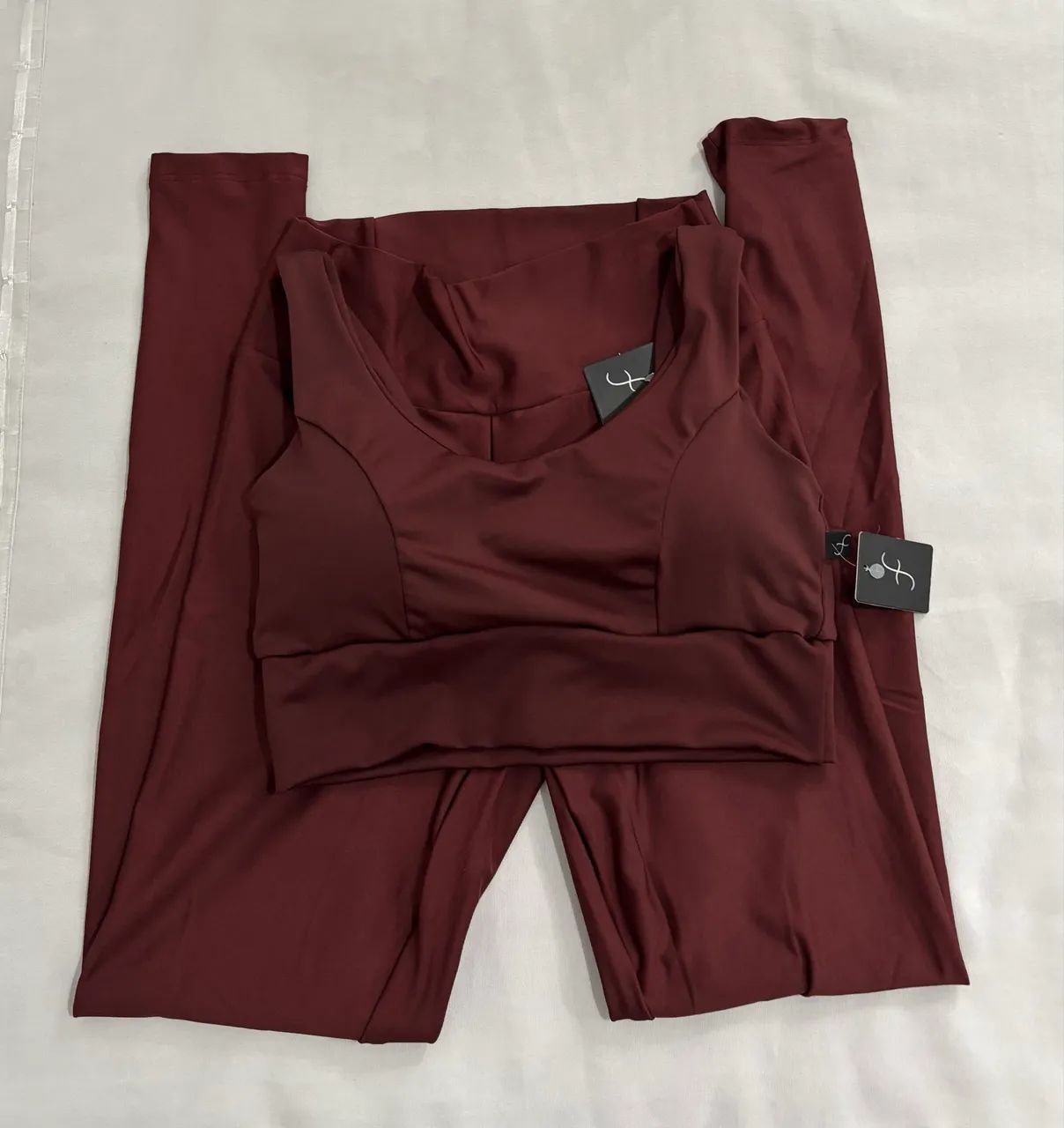 Conjunto academia legging e top marrom 