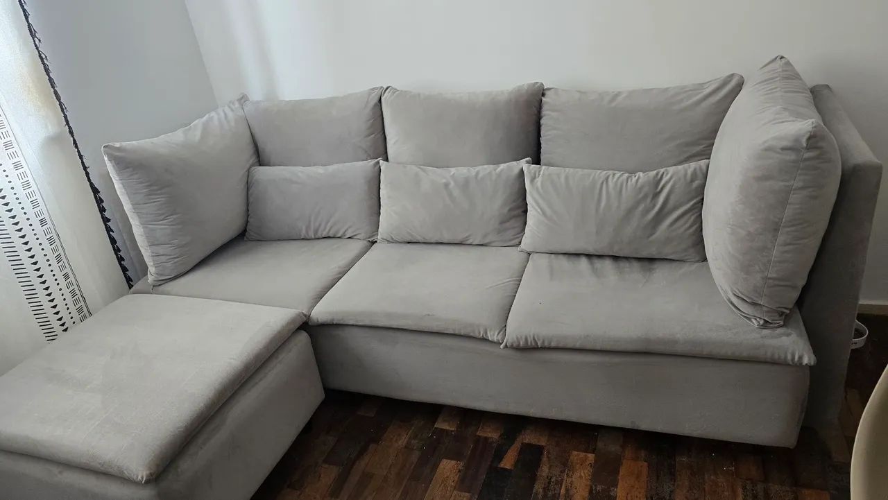 Sofá 3 lugares com puff - Foto 3