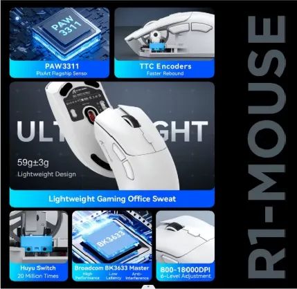 Mouse Attack Shark R1 Gamer Sem Fio - NOVO - Periféricos e Acessórios ...
