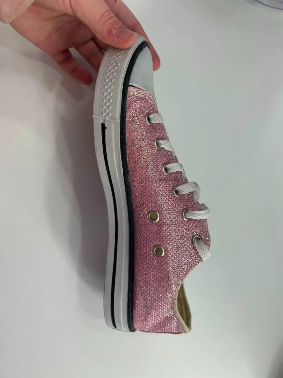 Tênis Converse Chuck Taylor All Star Rosa com Glitter Tamanho 37 - Foto 3