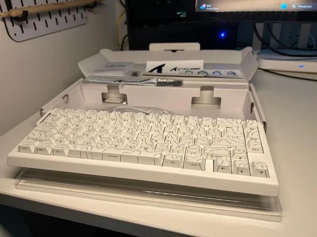 Teclado Gamer Magnético Attack Shark X68he Branco - NOVO - Foto 2