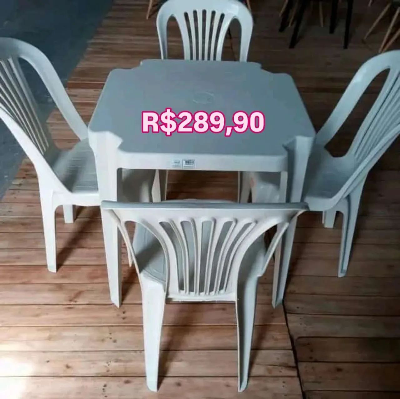 Conjuntos mesas e cadeiras plásticas Sauípe 