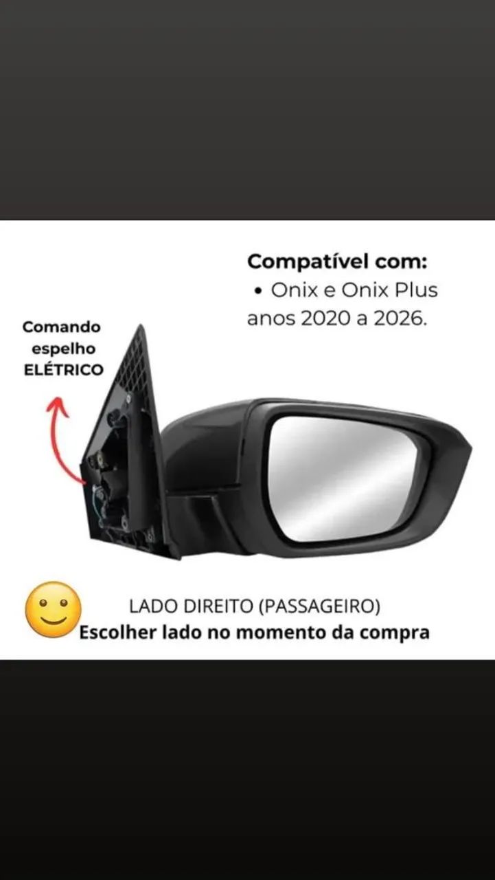 Retrovisor Onix lado esquerdo original  ZAP *5020 a 26