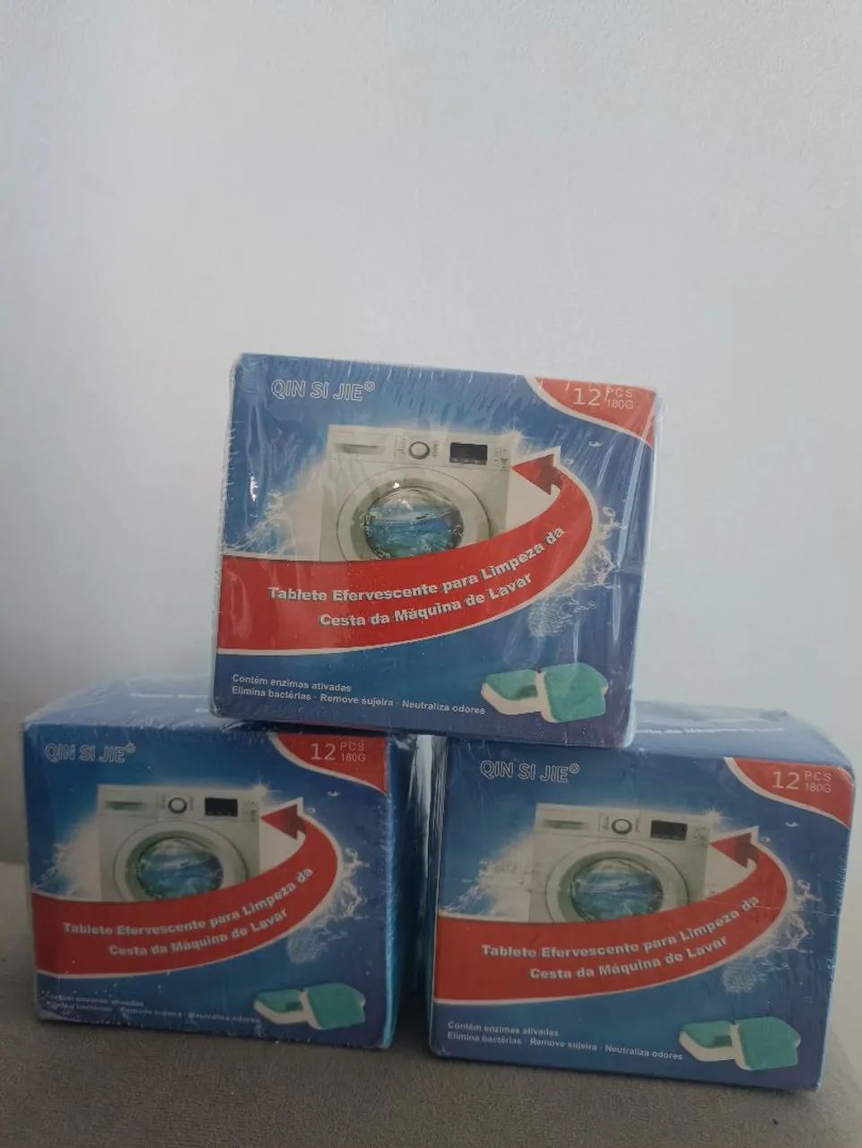 Kit 12 Pastilhas Limpa Máquina de Lavar Roupa - Limpeza Profunda Remove Odores e Resíduos.