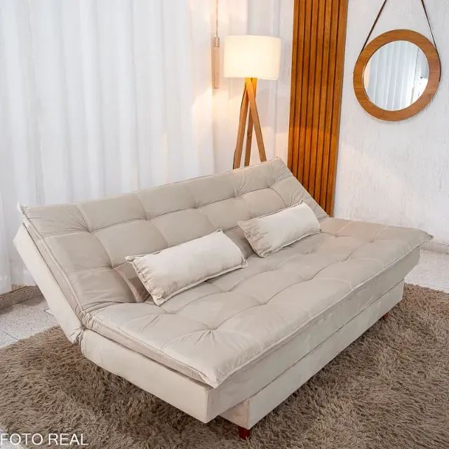 Sofá Cama Premium Bege. Pronta Entrega. 0804 - Foto 3