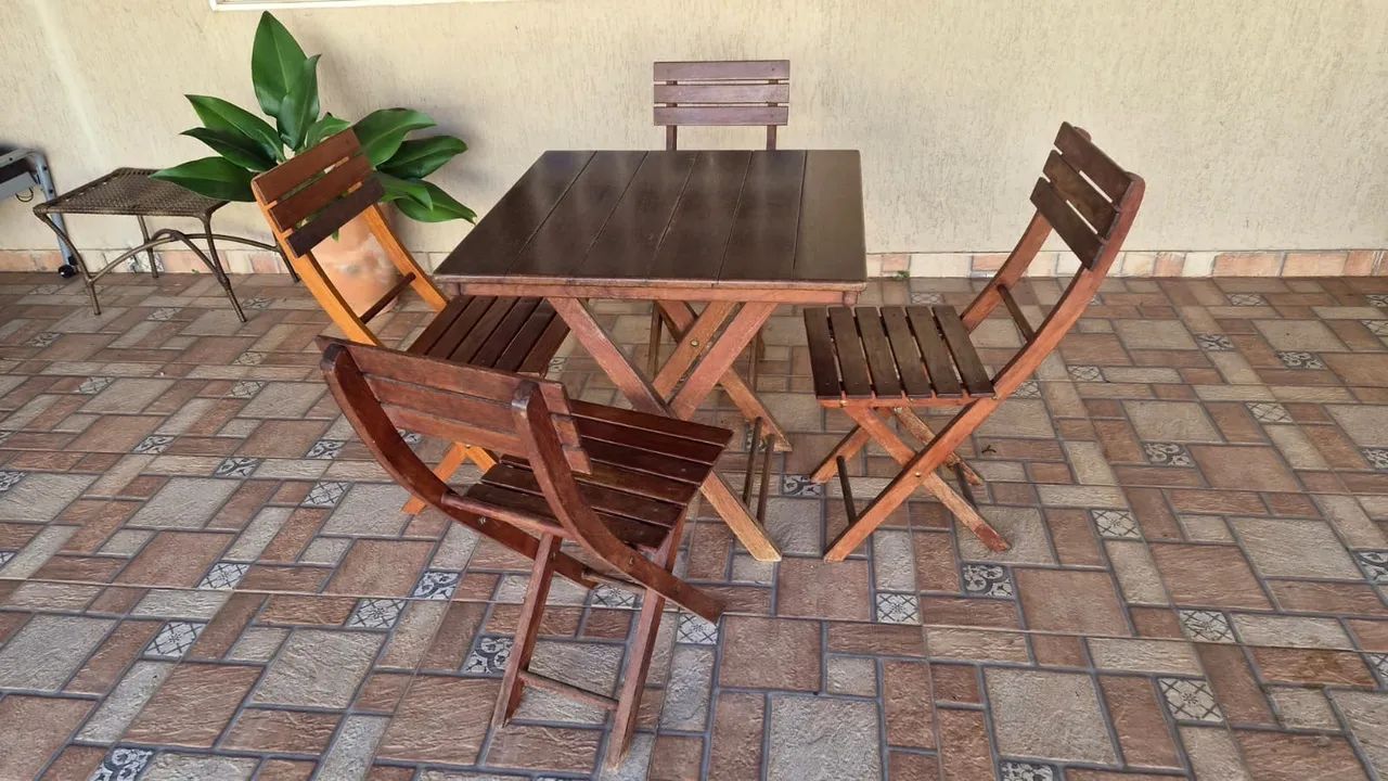 Jogo de mesa em madeira maciça - Foto 3