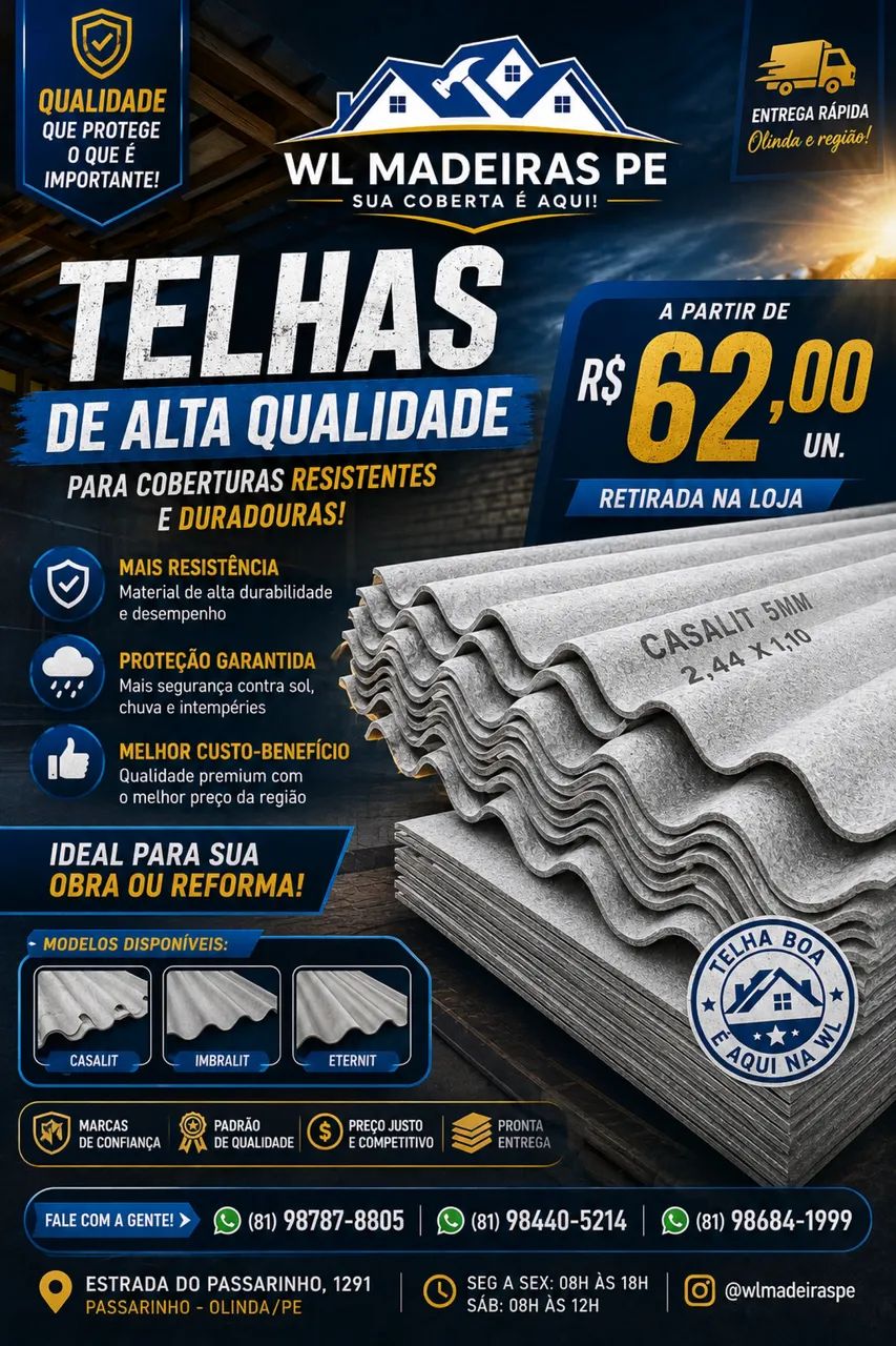 TELHA DE QUALIDADE É NA WL 