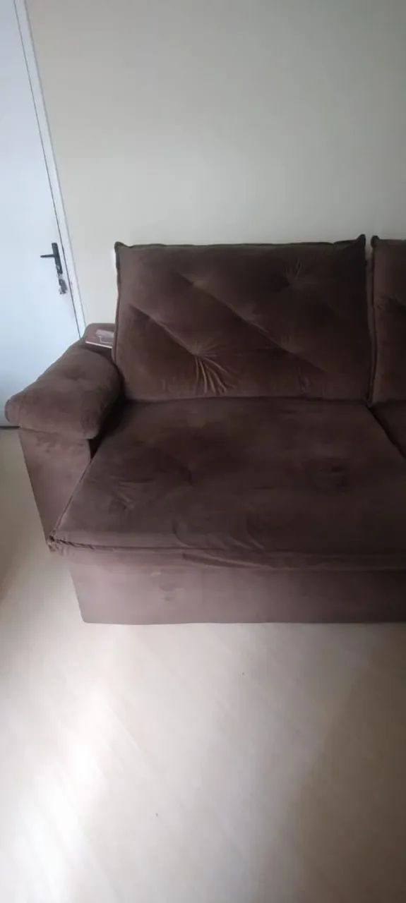 Sofá retrátil e reclinável em suede 2,90 - Foto 4