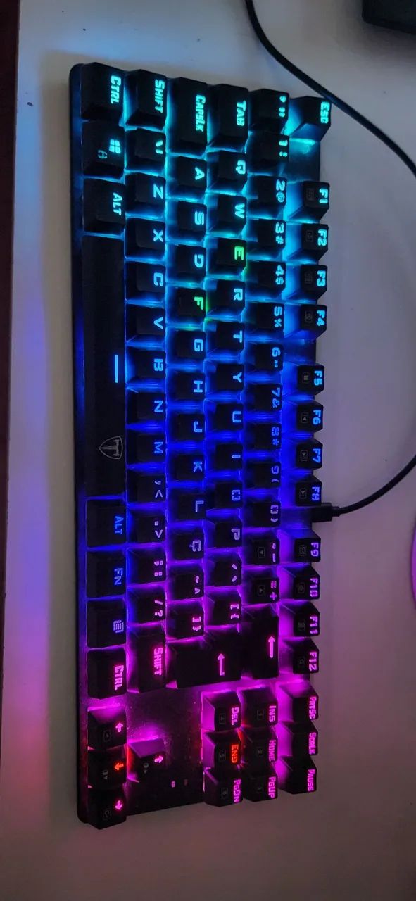 Teclado mecânico T-dagger bora switch marrom+15 switches extras
