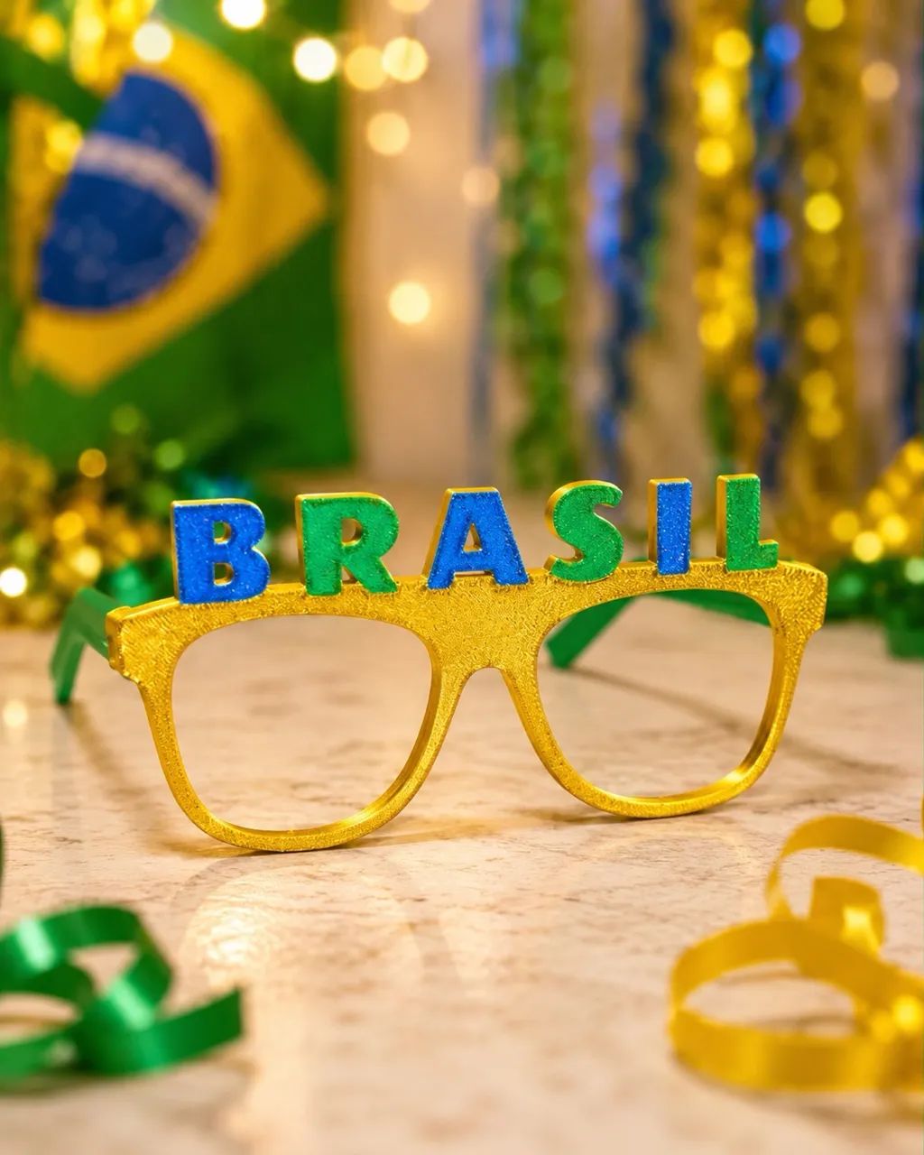 Óculos Brasil Copa | Acessório Divertido para Torcer
