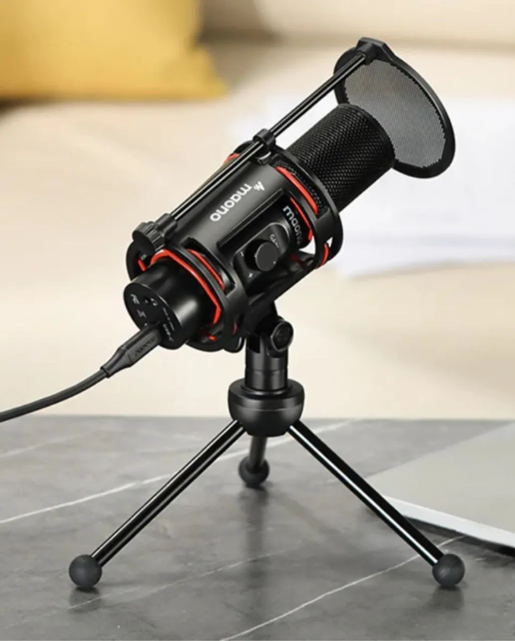 Microfone USB Maono PM471TS Kit com Tripé e Pop Filter - Excelente - Foto 5