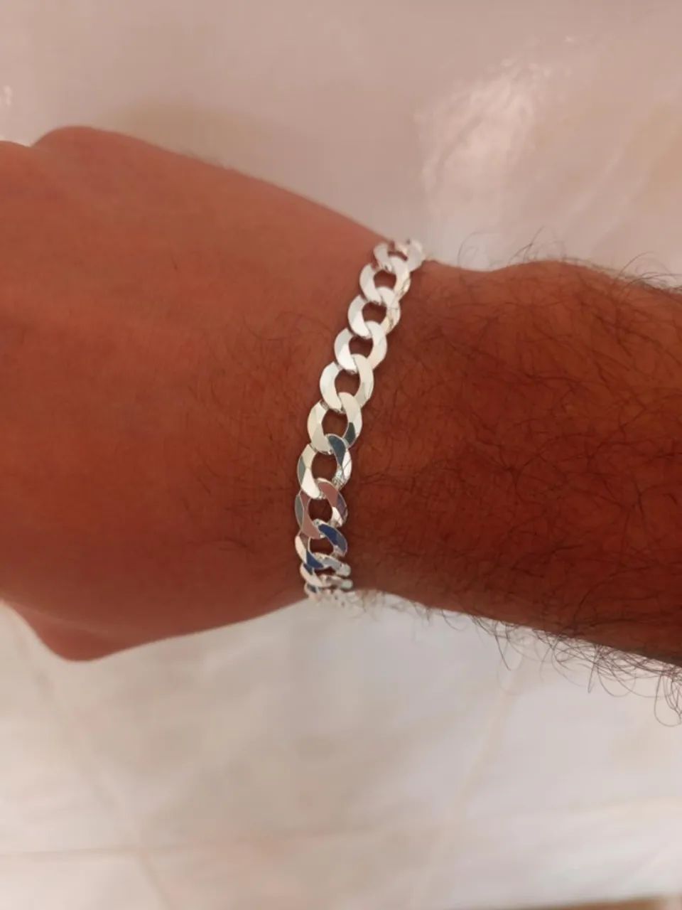 Pulseira Prata 8mm 925 Grumet Nova - Foto 2