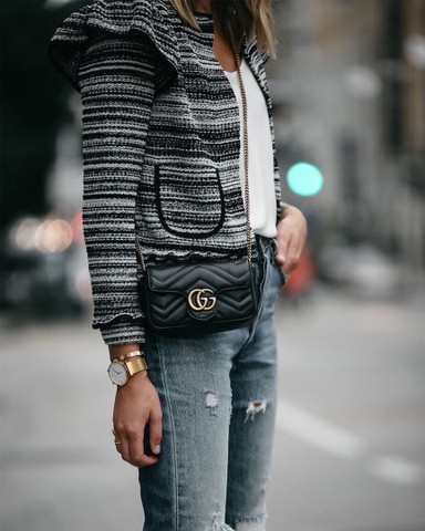 gucci denim mini bolsa