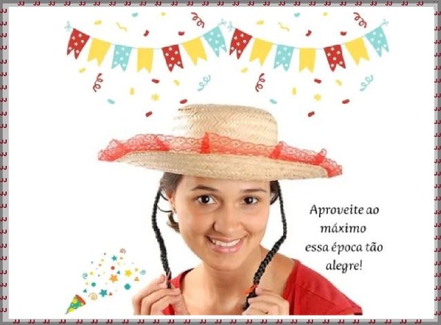 Chapéu junino adulto com renda e tranças