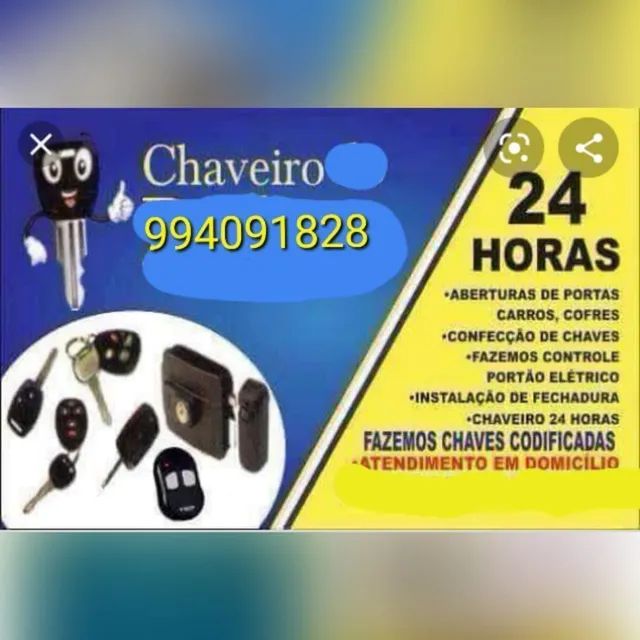 CHAVEIRO AUTOMOTIVO E RESIDENCIAL 24HORAS 