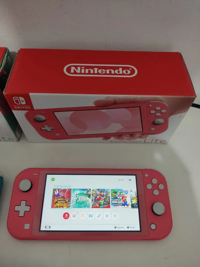 Nintendo Switch Lite Desbloqueado+sd64gb Lotado De Jogos - Desconto no Preço