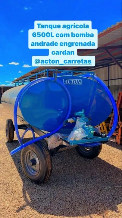 Tanque agrícola 6500L com bomba andrade engrenada 