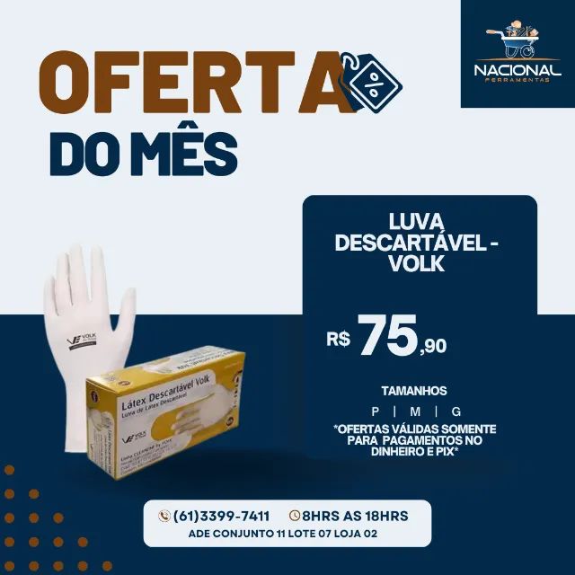Luva Latéx Descartavél Volk
