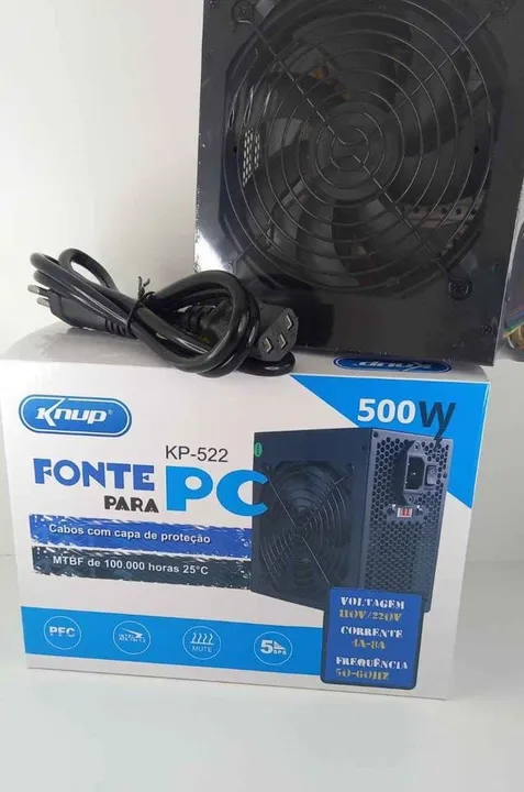 Fonte De Alimentação Para Computador Knup Kp-522 500w Preta 115v/230v