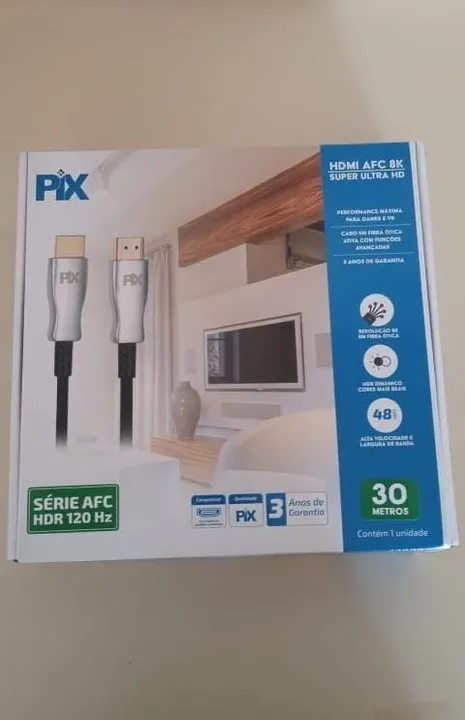 Cabo HDMI 2.1 8k 30m Fibra Ótica Pix